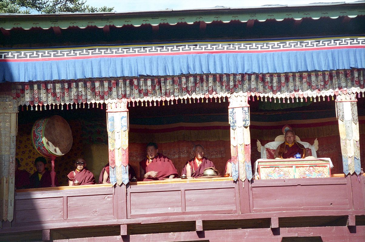 23 Tengboche Gompa 1997 Mani Rimdu Rehearsal Head Lamas Look On From Above